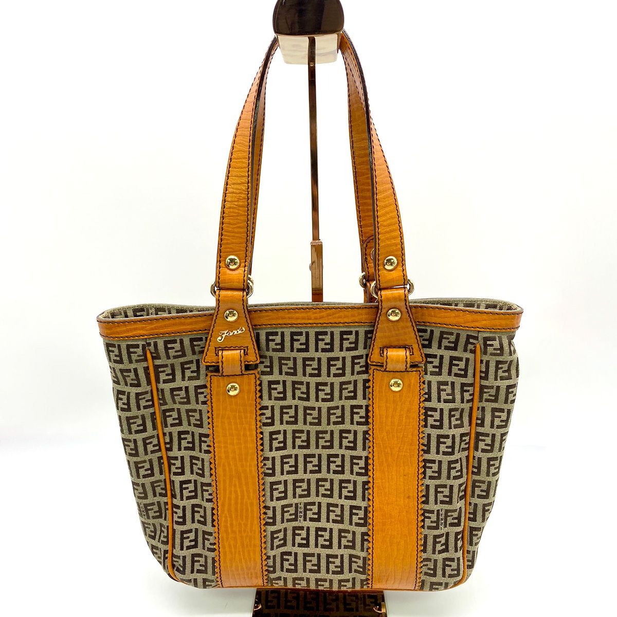 FENDI ズッカ柄 ショルダー トートバッグ ブラウン FENDI フェンディ 
