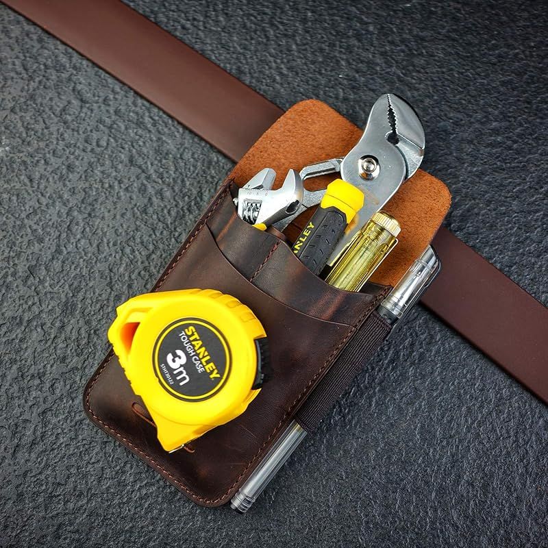 Viperade PJ14レザーツールポーチ、巻尺ホルダー、ペンチポーチ