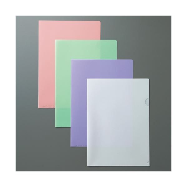 まとめ TANOSEE クリアホルダー 単色タイプ A4 もも 1セット 30枚 10枚×3パック