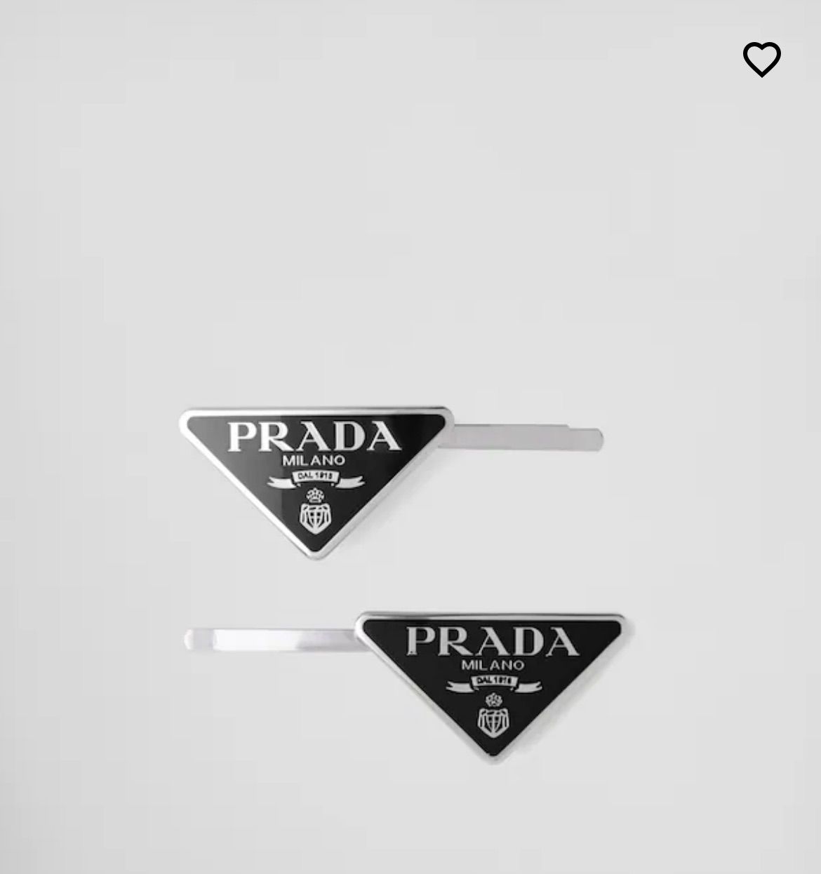 新品 PRADA プラダ メタル ヘアクリップ シルバー ライトグレー