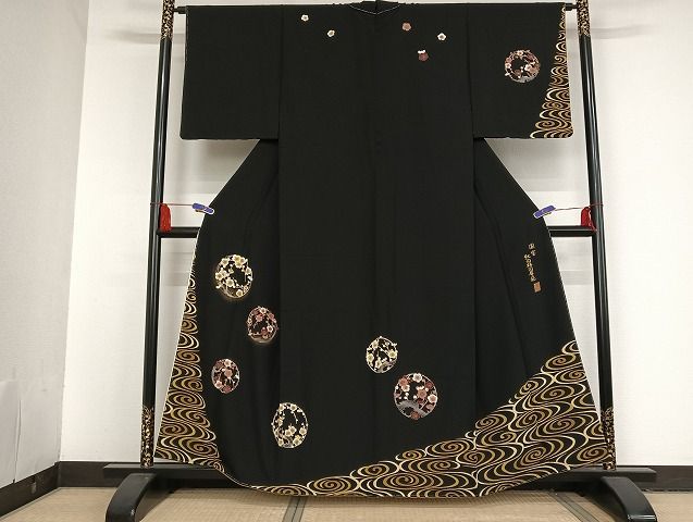 平和屋着物○澤田博司 訪問着 国宝紅白梅図屏風 黒地 金彩 やまと誂製