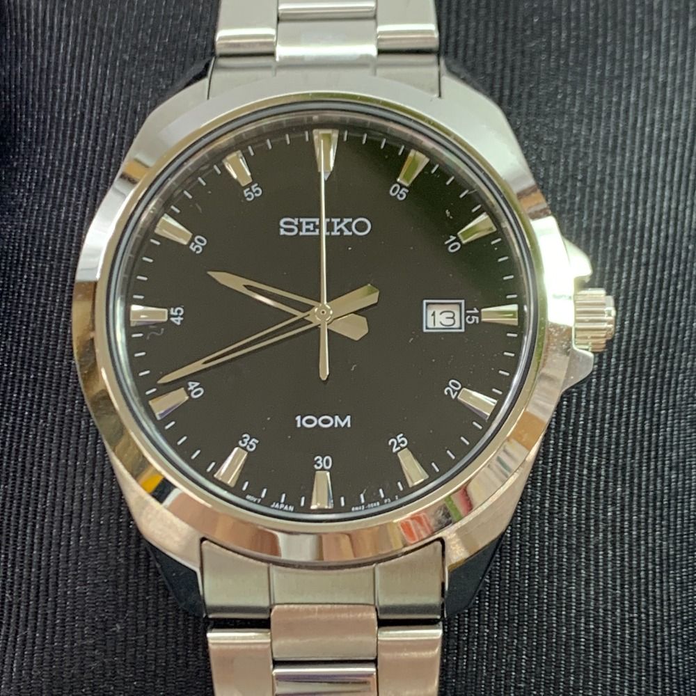 04w3960▽ SEIKO セイコー 6N42-00H0 クォーツ 腕時計 ブラック 文字盤 ステンレス メンズ 八王子店