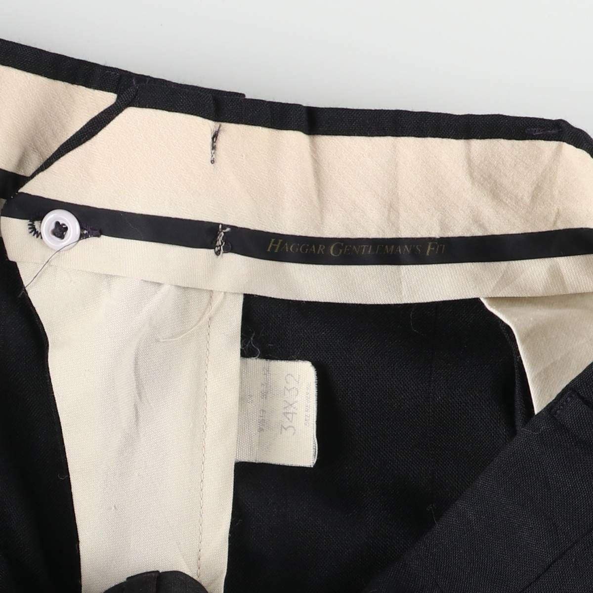 古着 ハガー HAGGAR GENTLEMAN'S FIT ツータック ストライプ柄