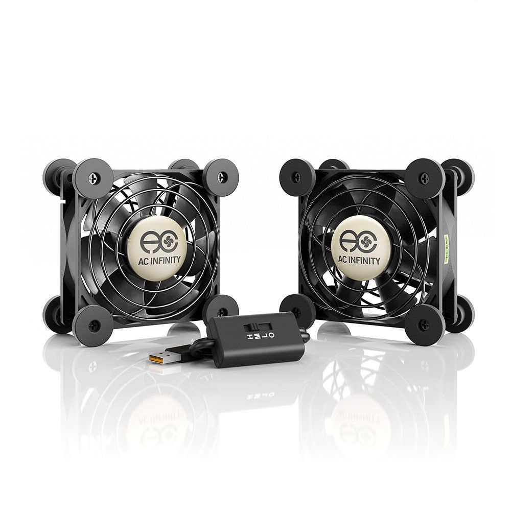 AC Infinity MULTIFAN S5 静音 2台1組 80mm USB Fan 冷却ファン UL認定済み 受信機 DVR プレイステーション パソコン キャビネット 冷却 デュアルバージョン