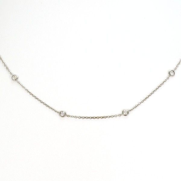 14K WG ネックレス NECKLACE ダイヤ 総重量約1.7g 約36cm