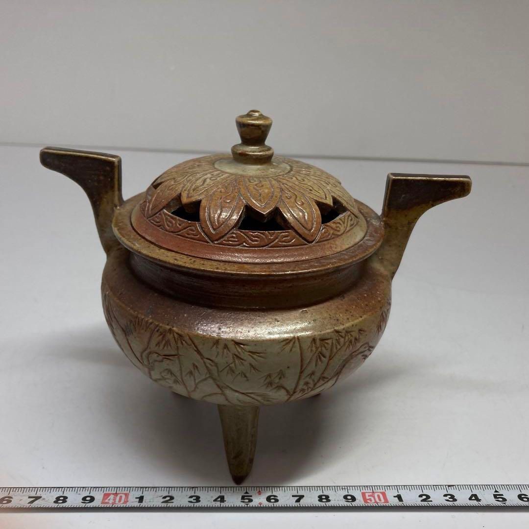 備前焼　三足香炉　東さ5-1213② 備前焼 三足香炉 東さ5-1213② - メルカリ