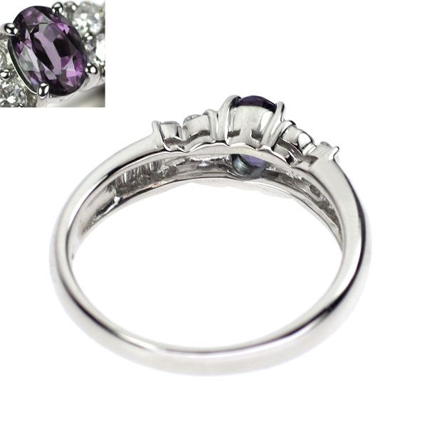 Pt900 カラーチェンジ ガーネット ダイヤモンド リング 0.658ct