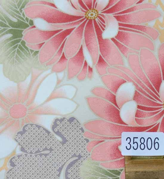 二尺袖着物 単品 仕立て上がり 綸子地 合繊 百花繚乱 アイボリー 卒業