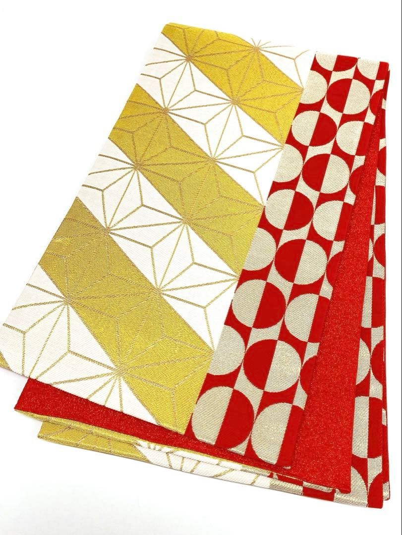 袋帯 正絹 振袖 幾何学模様 麻の葉模様 新品未使用品 F1548 - メルカリ