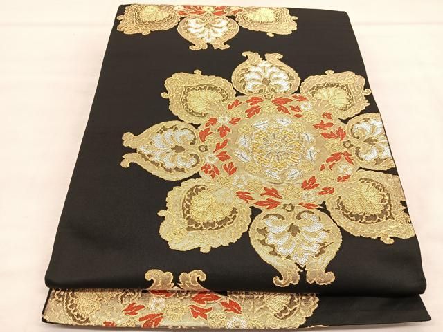 平和屋着物○西陣の名門 本家加納 六通柄袋帯 唐織 道長蜀江花唐草文