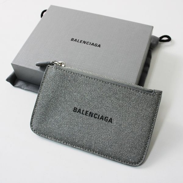 美品✨ BALENCIAGA CASH グリッターラメ グレー コインケース | www