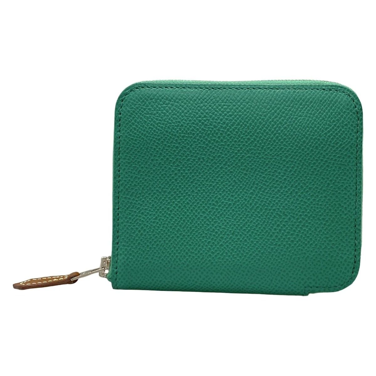 HERMES エルメス 財布 アザップコンパクトシルクイン ヴェールジェイド 財布 札入れ その他 |シルバー金具|ラウンドファスナー