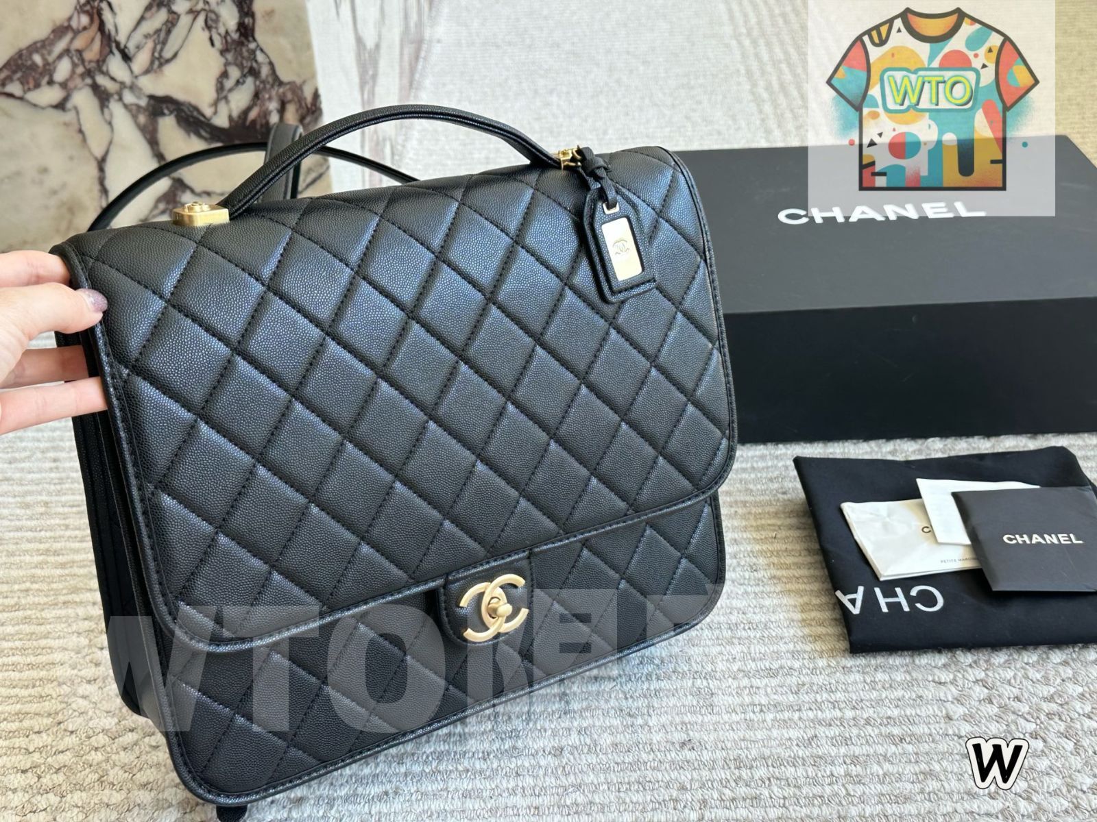 化粧品 キャビアパック CHANEL 22K キャビアスキン バックパック ? 31×26cm [本日特価