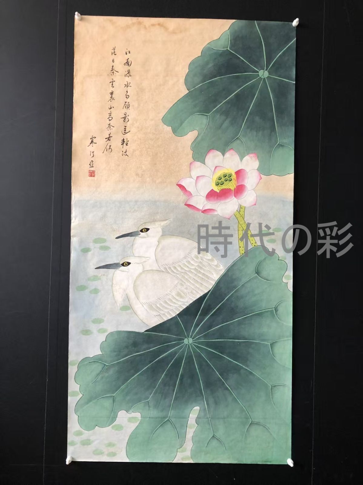 中国古美術 近現代の書画家 江寒汀作款 花鳥画 肉筆保証 三尺画芯 書画 宣紙 立軸 巻き物 妙墨 時代物 古玩 古美味 唐物 古画 R07102015