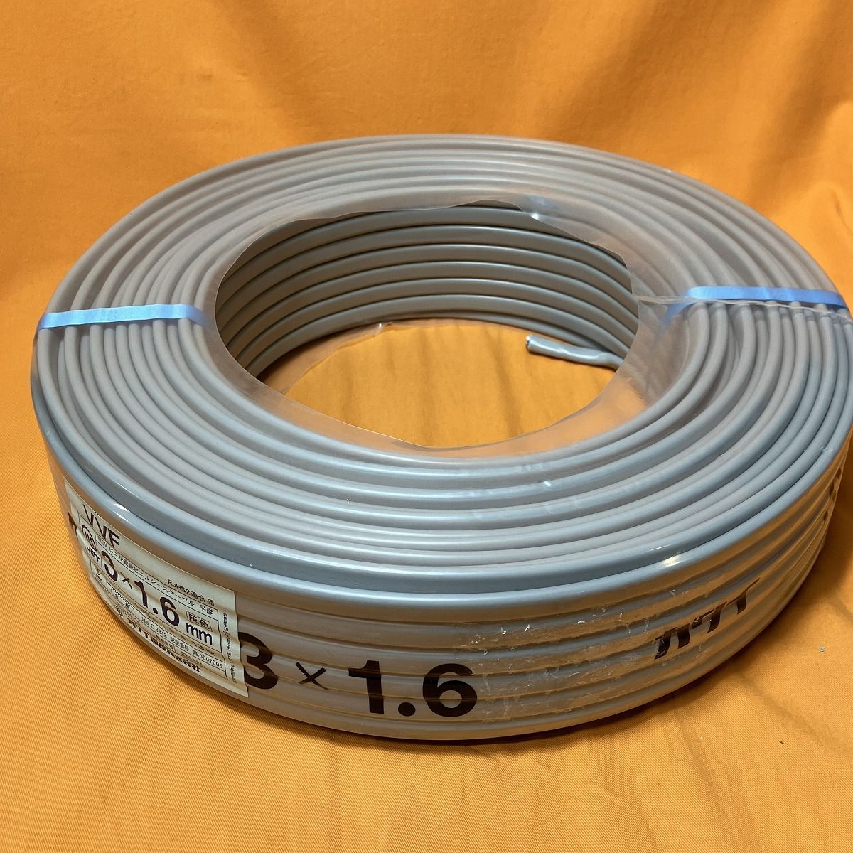 電線(VVF)3×1.6mm 100m（VVF1.6×3C VVFケーブル カワイ電線 芯