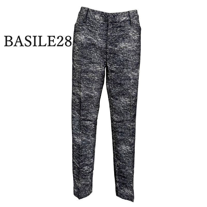 バジーレ28 BASILE28 レディース パンツ ブラック 黒まだら 42号 LL