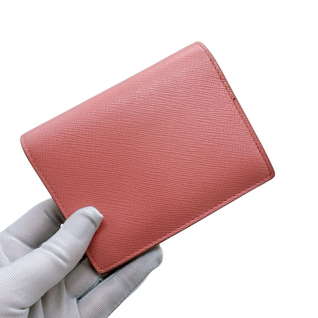 プラダ 1MV204 サフィアーノ リボン 二つ折り財布 PRADA 美品