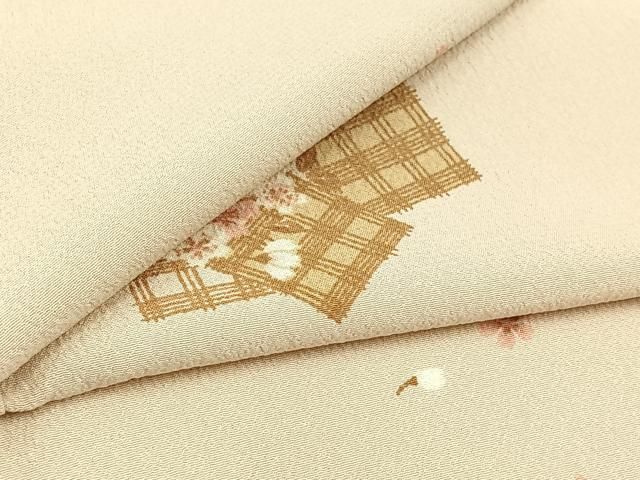 平和屋着物▽小紋 単衣 舞桜文 やまと誂製 洗える着物 AABB5203jh