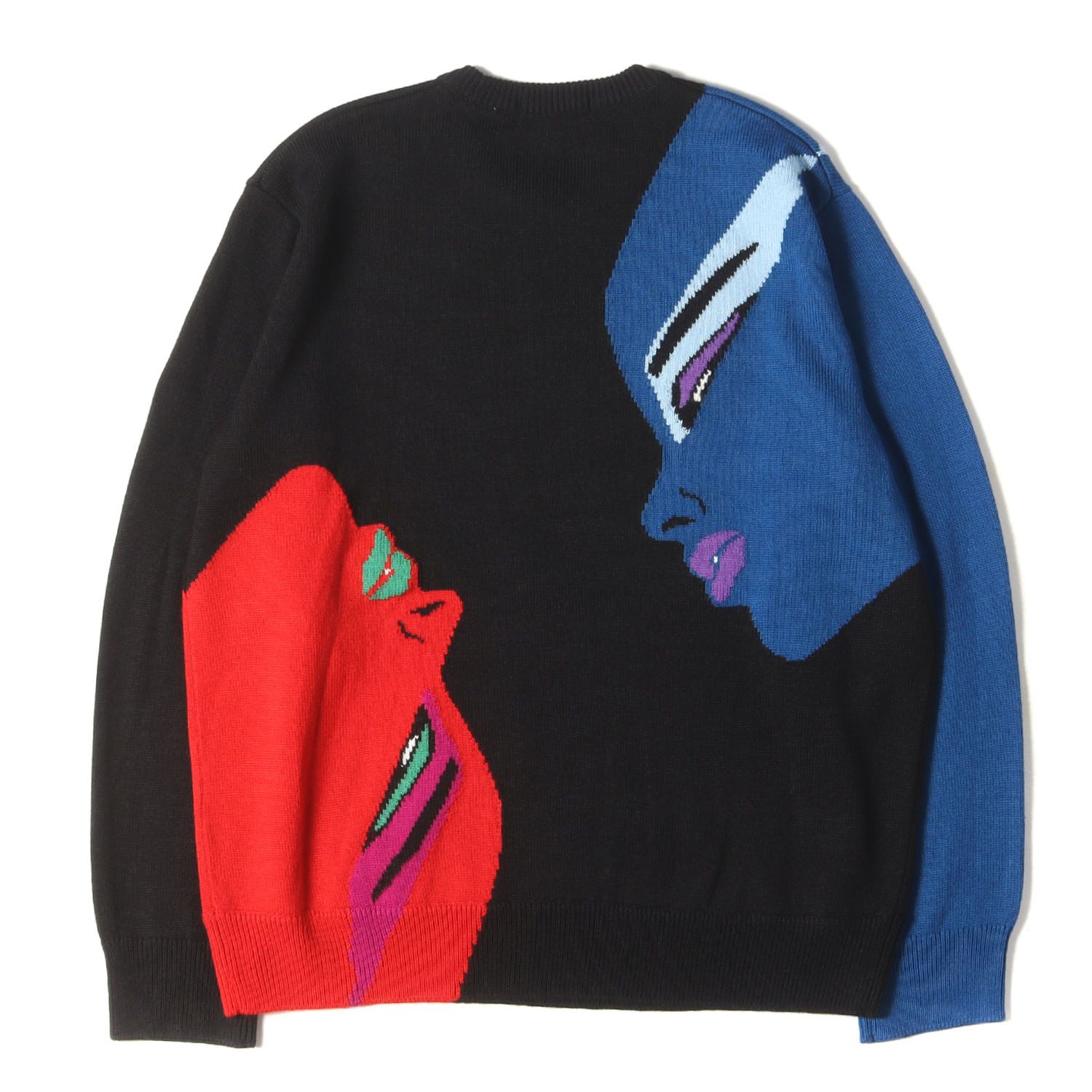 Supreme シュプリーム ニット サイズ:L 21AW フェイスデザイン クルー