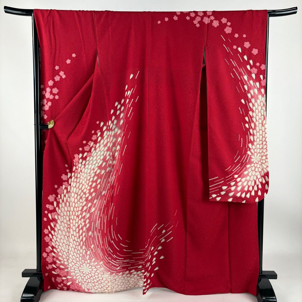 振袖 身丈166cm 裄丈67.5cm L 袷 桜 楓 染め分け ぼかし 赤 正絹 美品 名品 中古 振袖 身丈166cm 裄丈69cm L 袷 千總 落款あり 楓 桜 金糸 箔