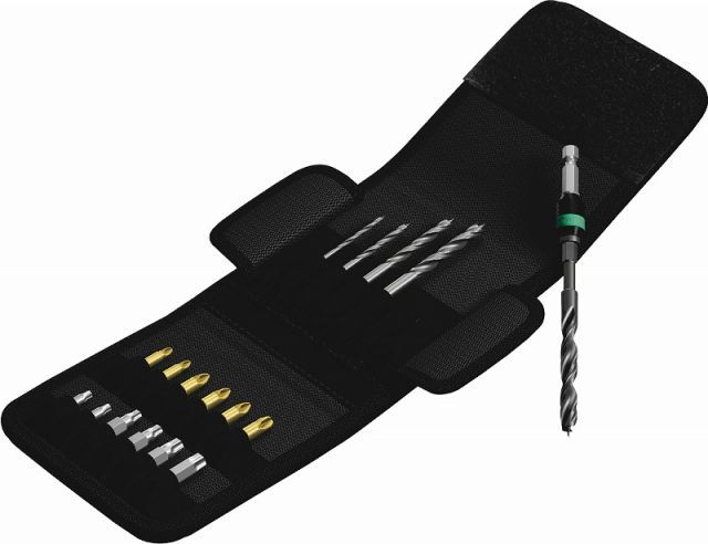 Wera1|4”ドリルビットセット 木工用 18点 ケース付849|855|867|18 Wood Twist Drill Bits and Bits Set 104653