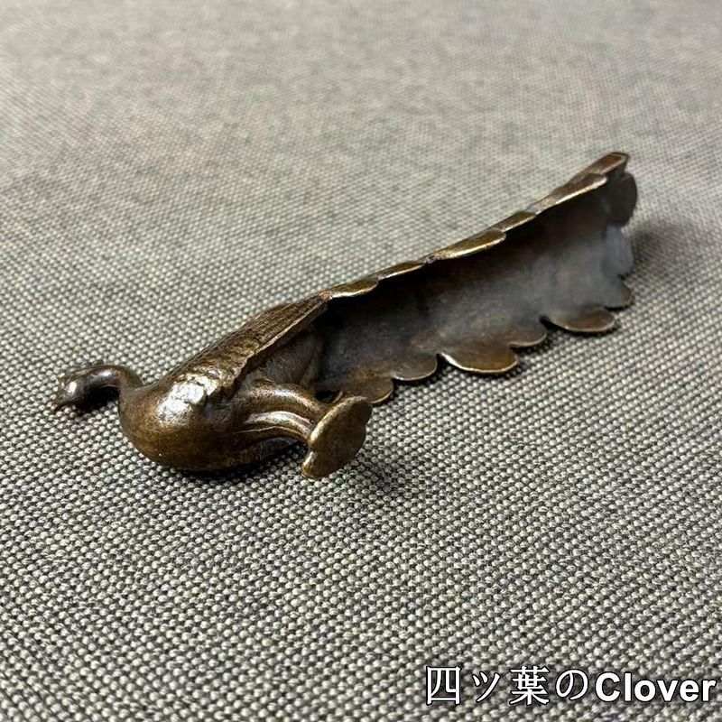 銅器 孔雀 茶道具 茶寵 筆架 文鎮 書架 装飾品 工芸品 置物 - メルカリ