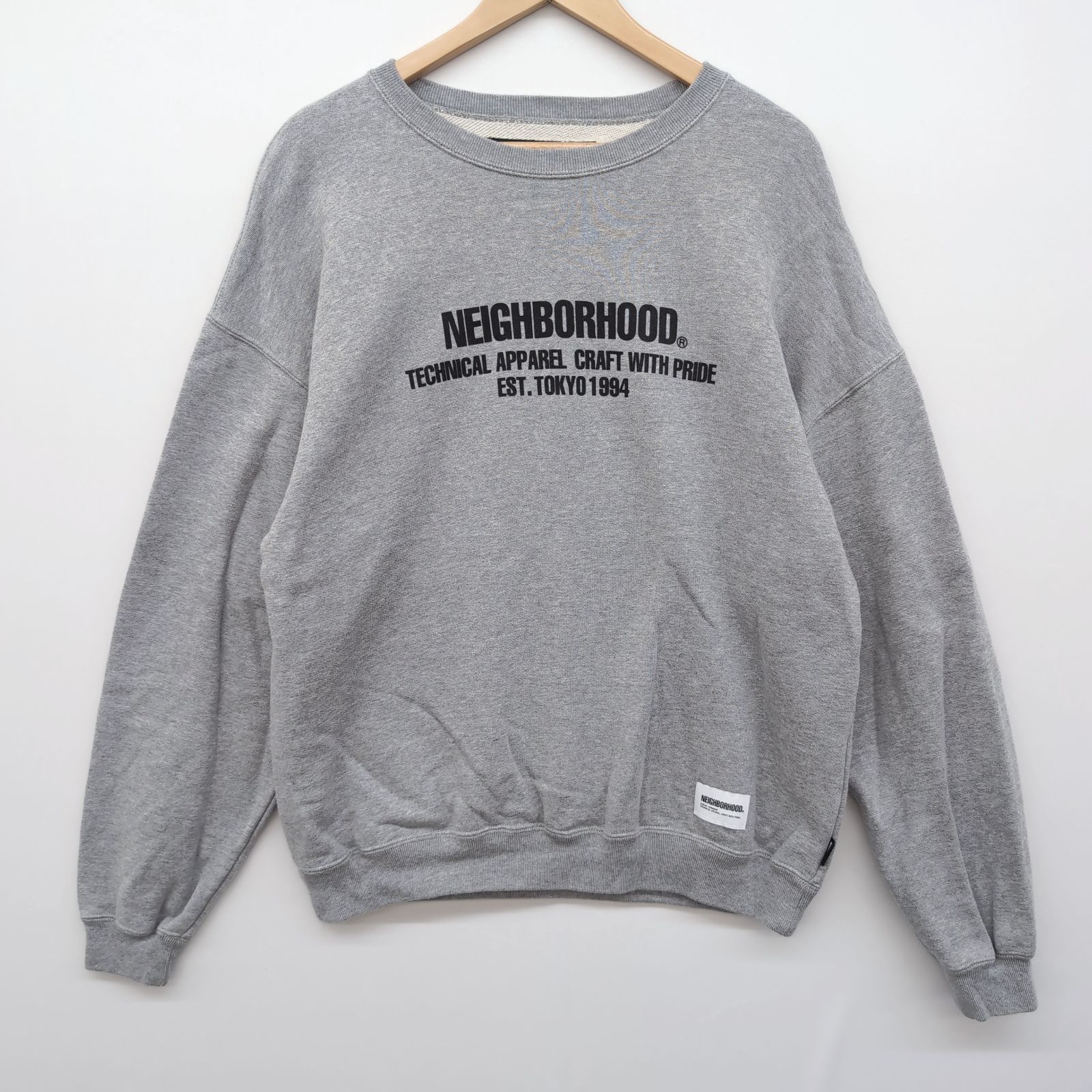 NEIGHBORHOOD|ﾈｲﾊﾞｰﾌｯﾄﾞ|M|NH. College Sweatshirt|ｶﾚｯｼﾞﾛｺﾞｽｳｪｯﾄ|GREY|ｸﾞﾚｰ