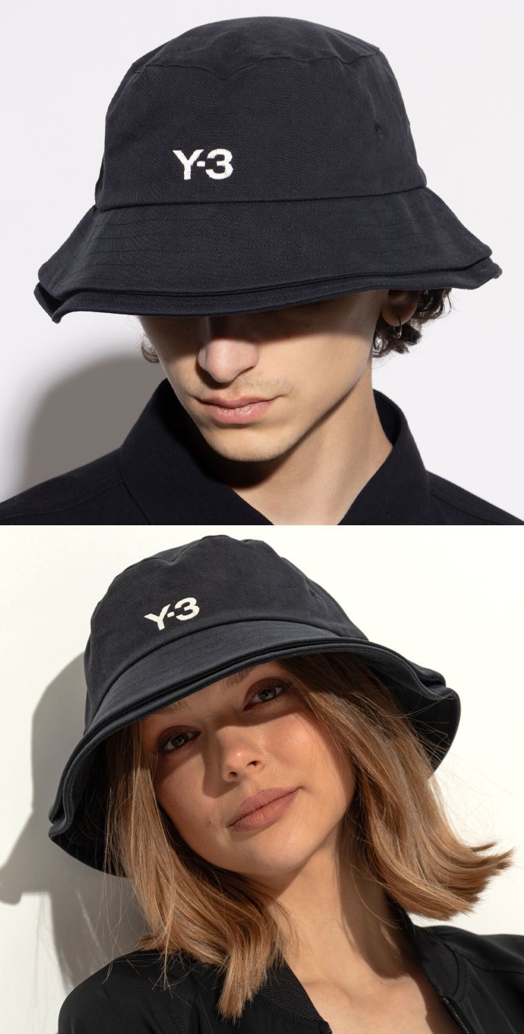 24ss 美品 Y-3 ヨウジヤマモト ロゴ ストライプ バケットハット 帽子 24ss 美品 Y-3 ヨウジヤマモト ロゴ ストライプ バケットハット