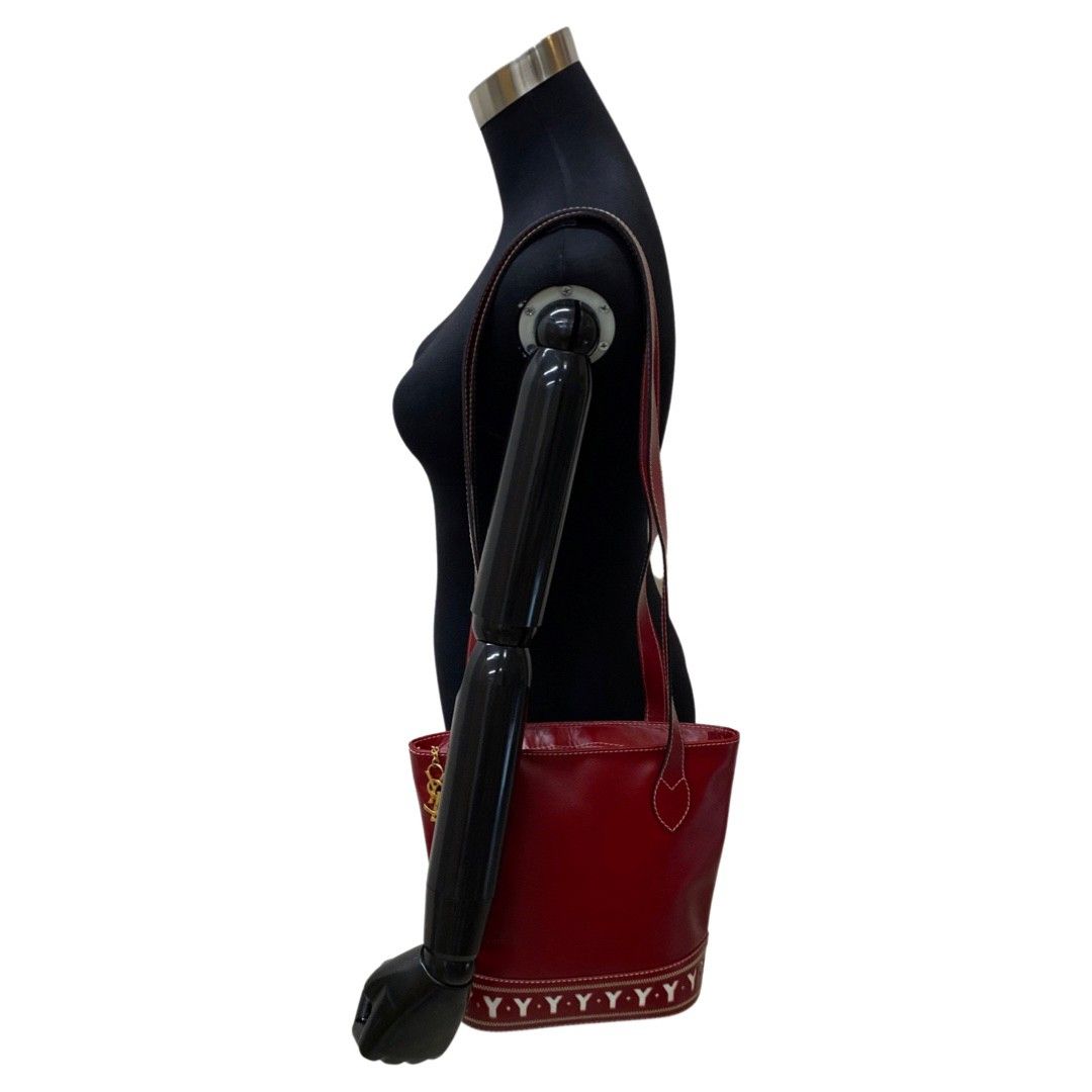 極 美品 YVES SAINT LAURENT イヴ・サンローラン ロゴ ステッチ YSL 