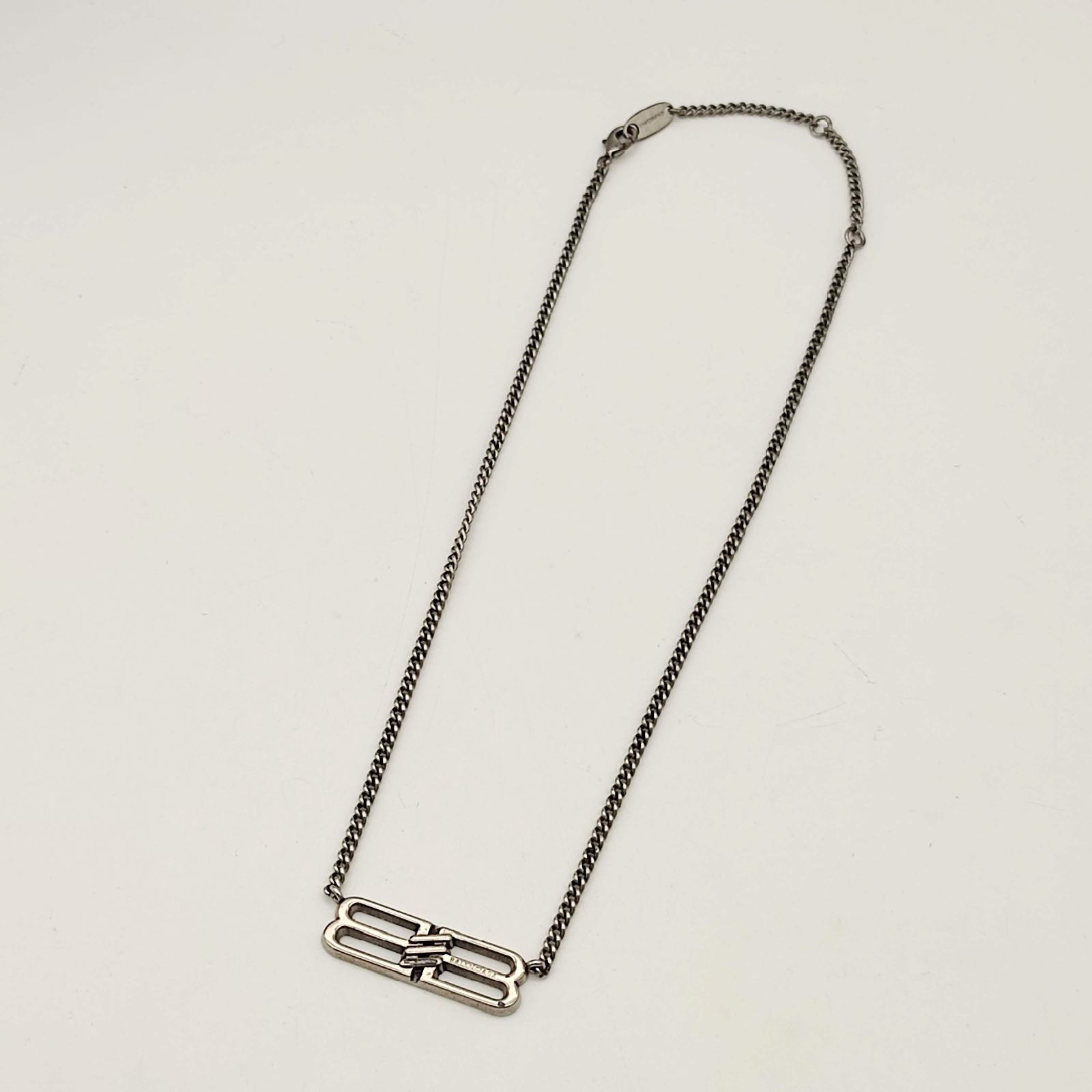 美品】BALENCIAGA バレンシアガ BBアイコンネックレス ロゴプレート