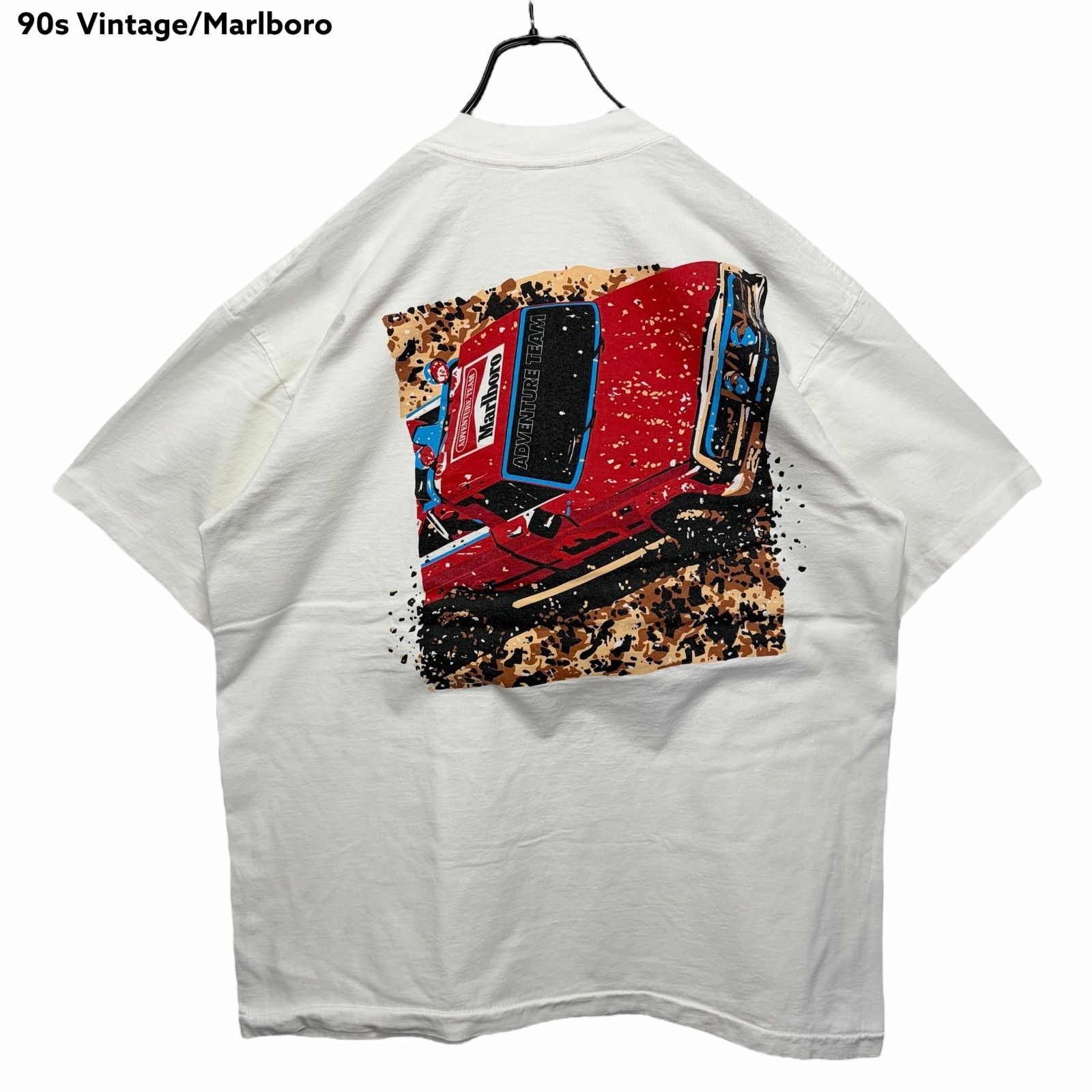 90s vintage Marlboro ADVENTURE TEAM VEHICLE Promo Print T-shirt 
