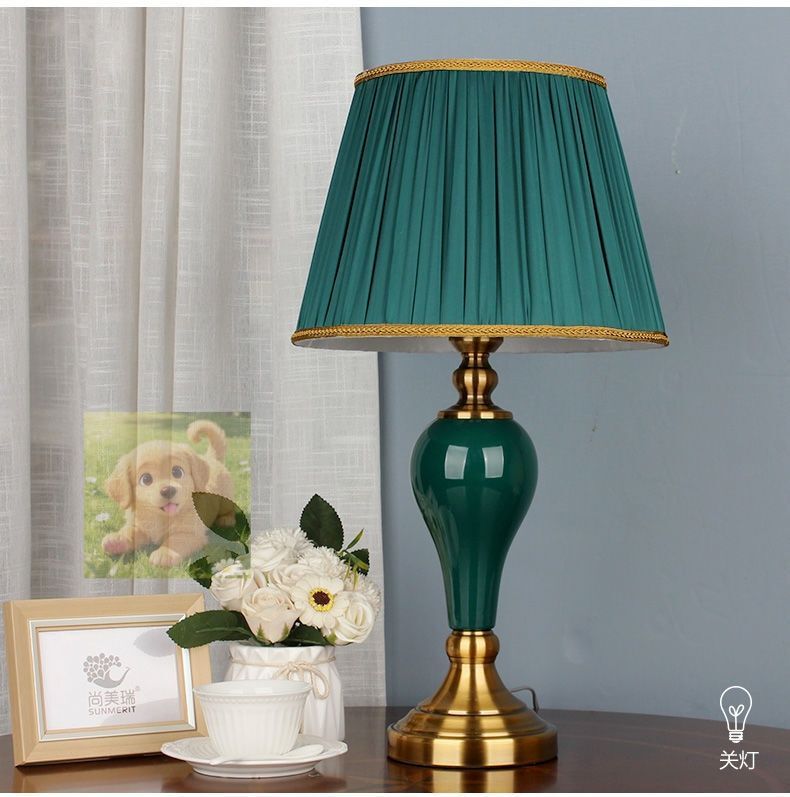 ◆ エナメルセラミック照明スタンドライト テーブルランプ デスクライト 陶器卓上ステンド