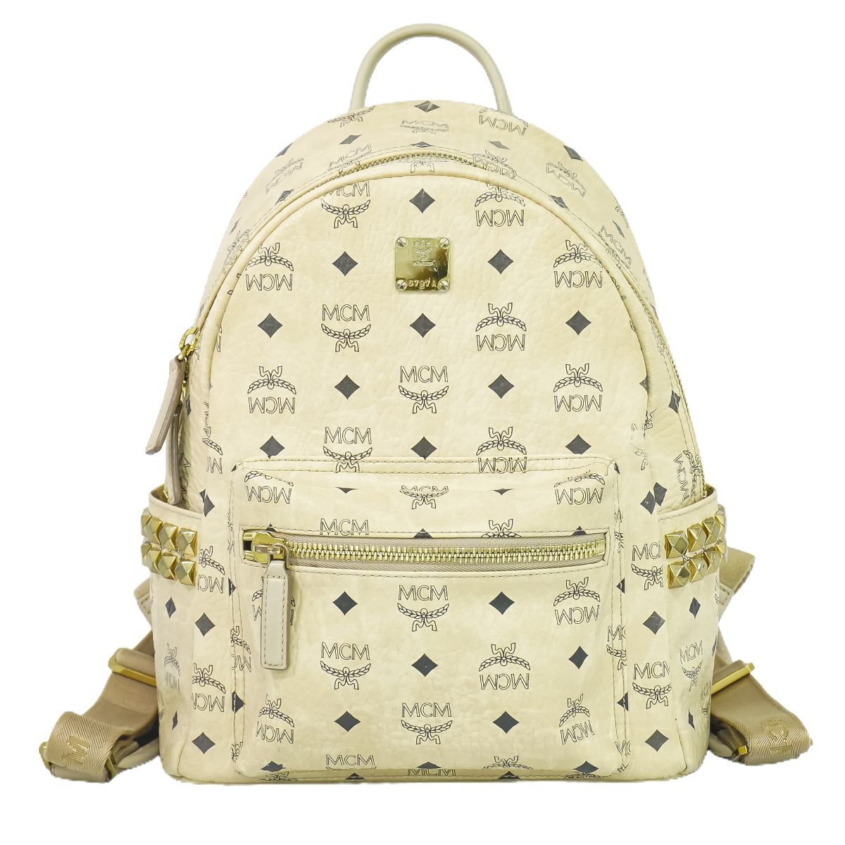 本物 エムシーエム MCM ヴィセトス スタッズ リュックサック バック 