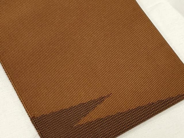 平和屋着物●男性　爪＆#25620；き本綴れ　角帯　渋紙色　正絹　逸品　CAAZ6409dy 平和屋着物○男性 爪搔き本綴れ 角帯 渋紙色 正絹 逸品 CAAZ6409dy