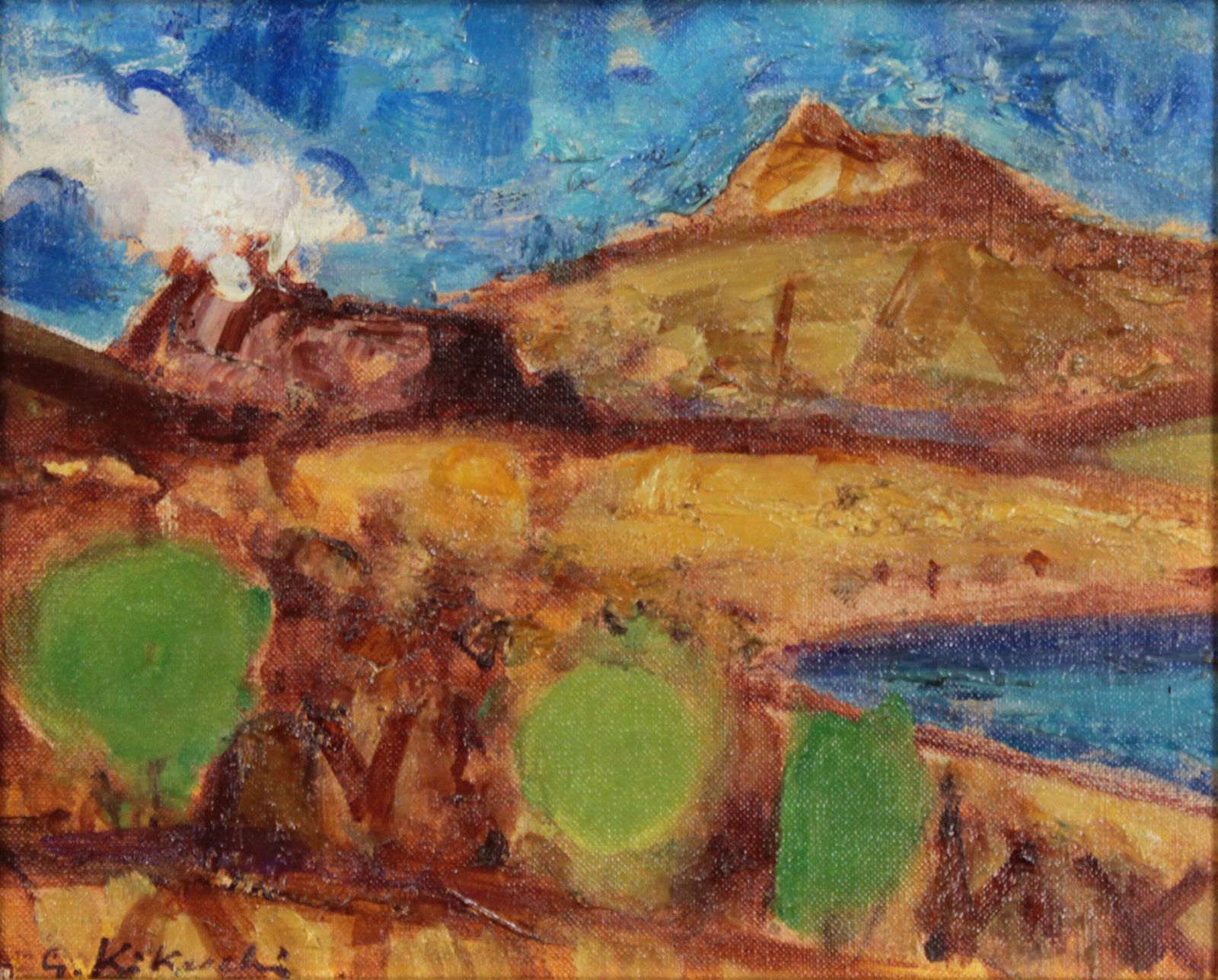油彩画　遠山清　爽涼　ビンテージ絵画　1942年 代田恒夫『アイリス』油彩画 絵画 - 北海道画廊（☆ 林 昭子