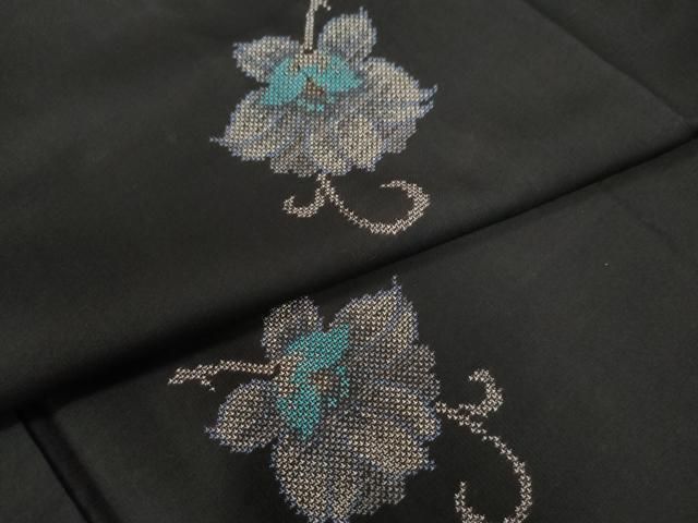 平和屋着物○本場大島紬 9マルキ 地空き 花唐草文 正絹 逸品