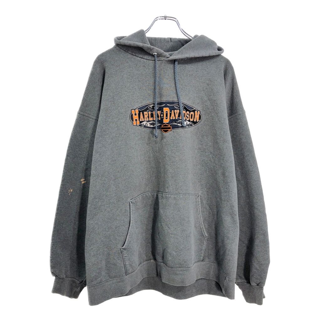 HARLEY DAVIDSON ハーレーダビッドソン モーターサイクル スウェット パーカー グレー メンズ L 古着 V5332