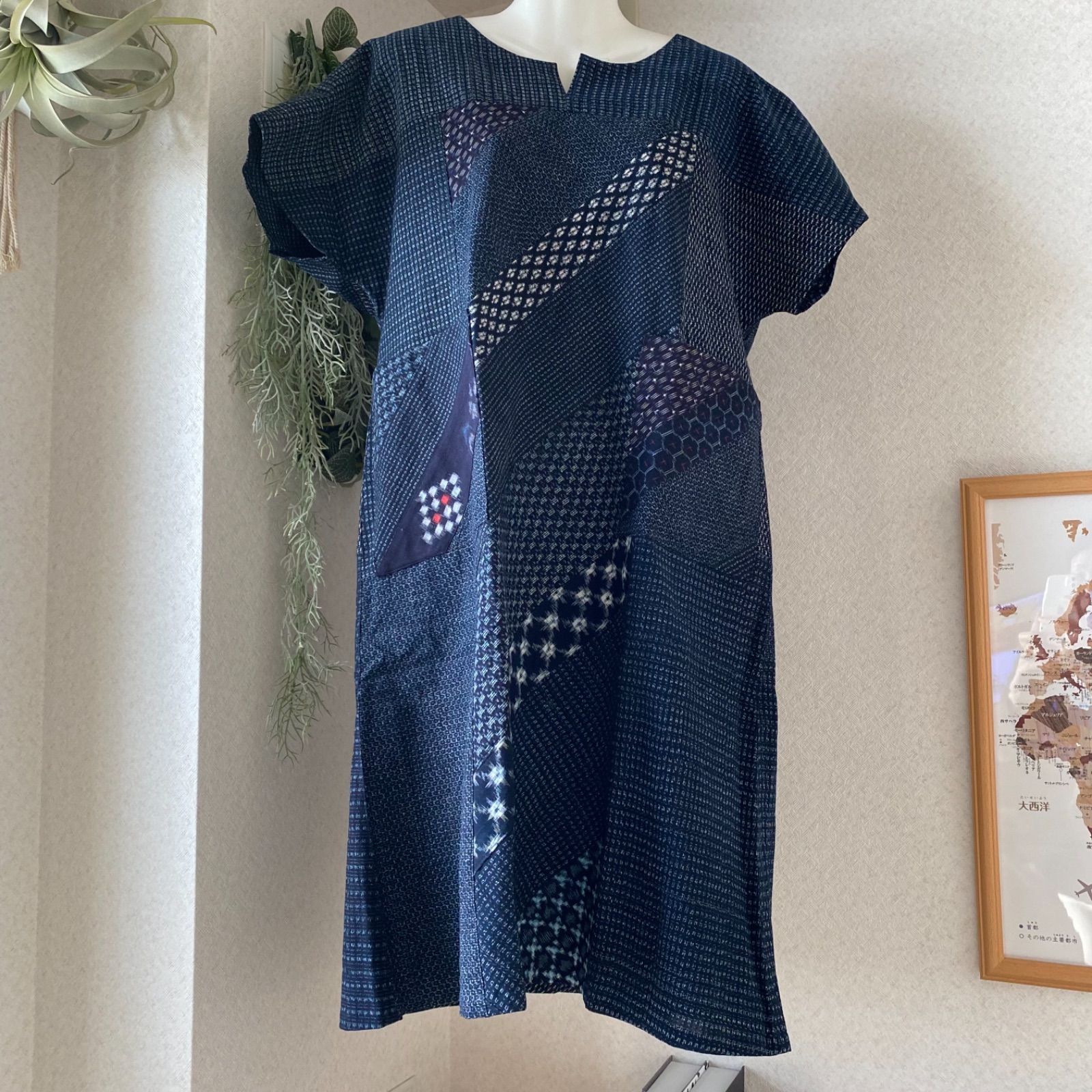 久留米絣 ワンピース③ ハンドメイド - メルカリ 