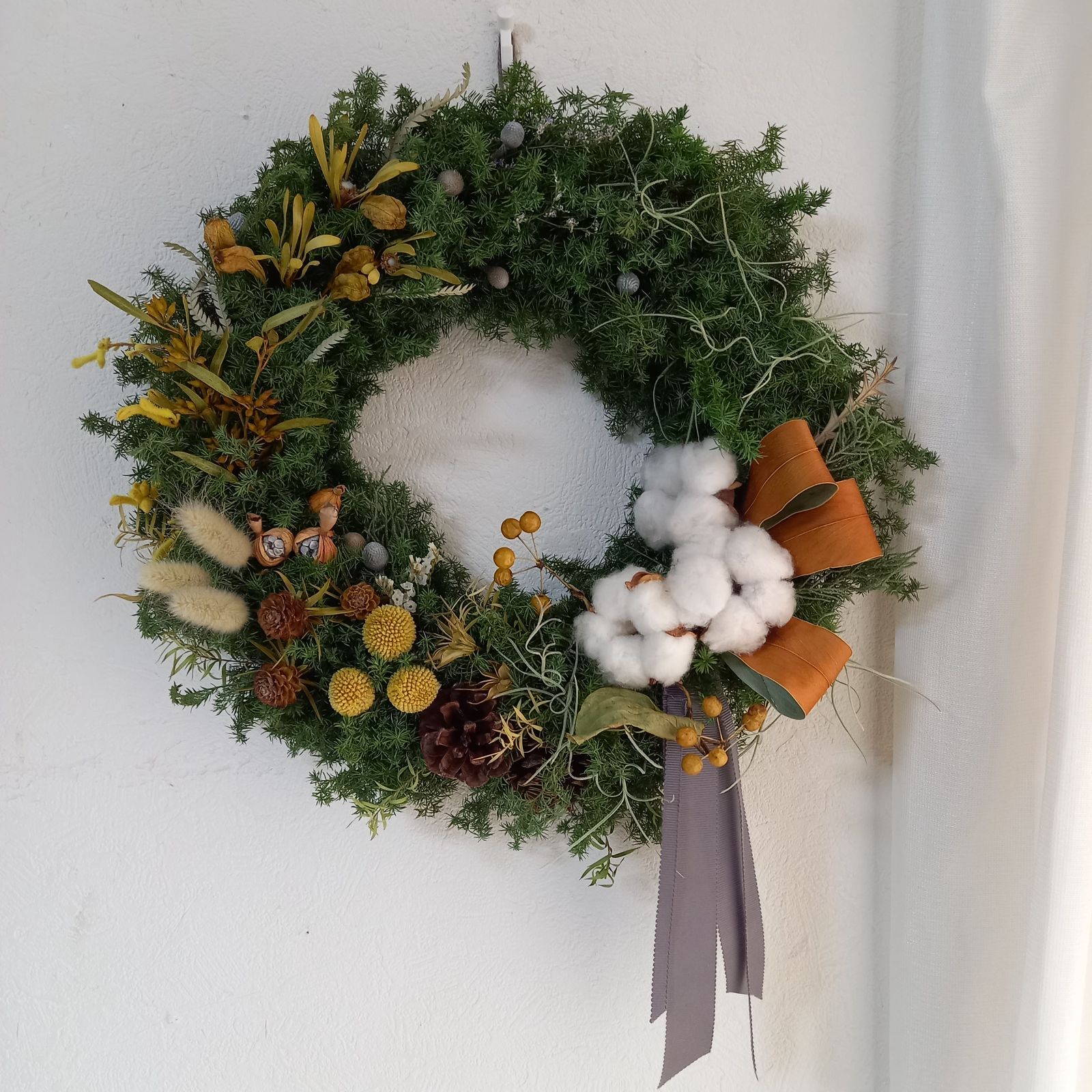 メルカリshops 85 ドライフラワー リース クリスマス お正月 スワッグ