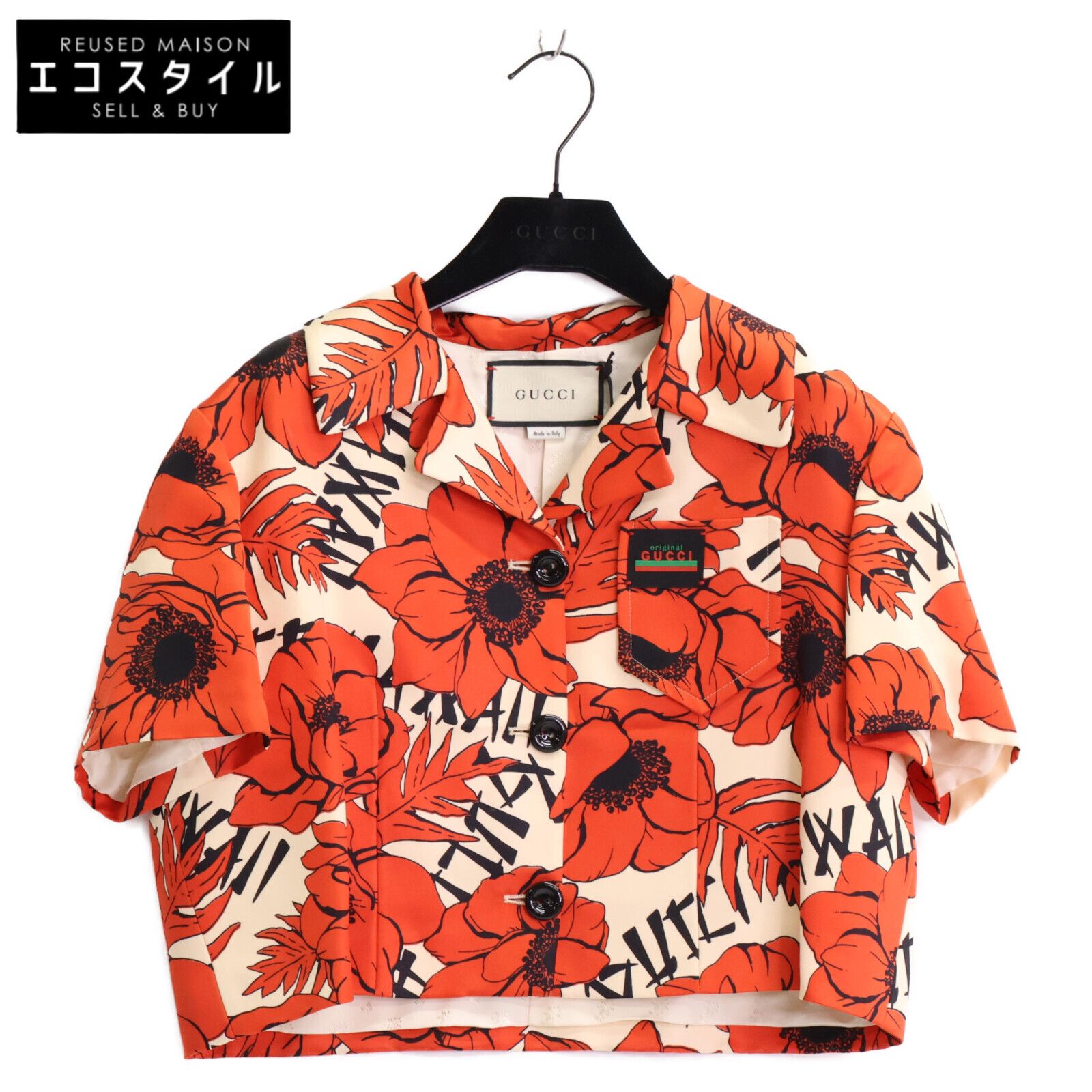 GUCCI グッチ | 正規 619247 ZAEXM フラワープリント シルク100％ ショート 36