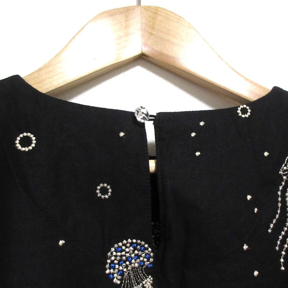 美品 21SS marble SUD マーブルシュッド リネンブレンド クラゲ刺繍  