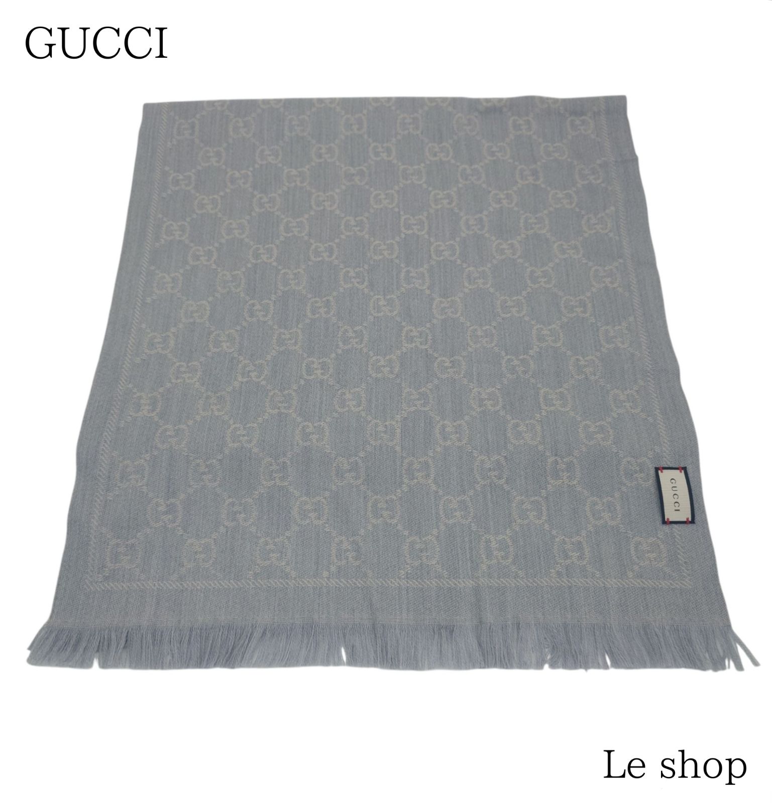 箱付】GUCCI グッチ マフラー GG柄 ウール100% グレー 中古 - メルカリ