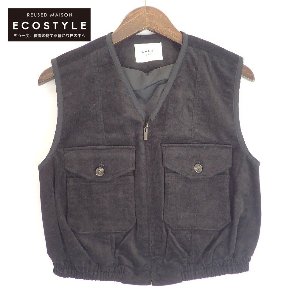 AMERI アメリ 23SS 02310461390 ブラック MILITARY CORDUROY VEST F