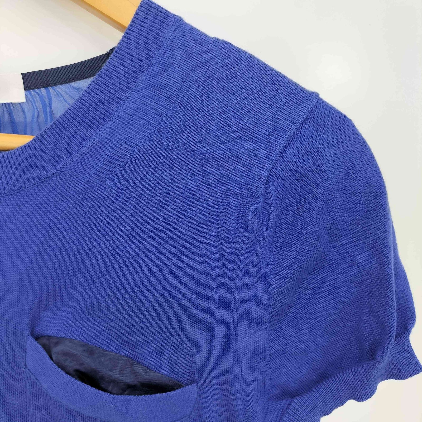 極美品✨サカイ ラック 麻 リネン カットソー シフォン 切り替え バックレース サカイラック sacai luck バックシフォン切替ニット レース