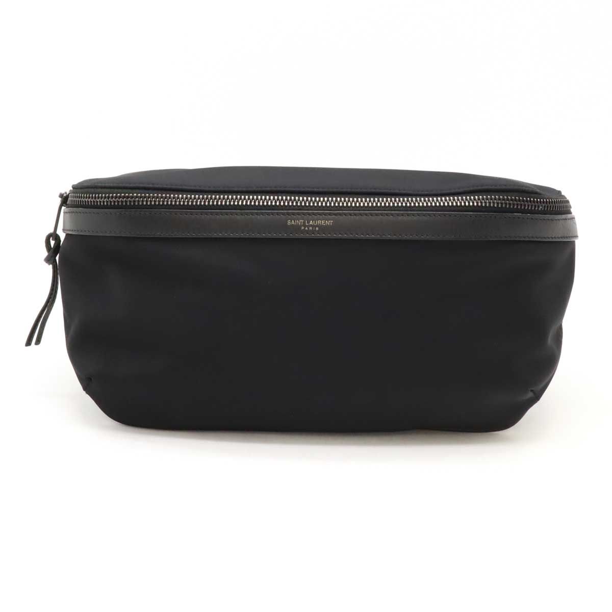 SAINT LAURENT PARIS サン ローラン パリ YSL イブサンローラン シティ ボディバッグ ウエストポーチ ナイロン レザー ブラック 黒 649768