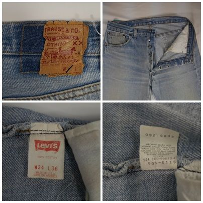 【古着屋0413】90's Vintage US古着☆Levi's リーバイス501 ジーンズ デニム USA製 W34 ブルー 90年代 90s  ヴィンテージ ビンテージ