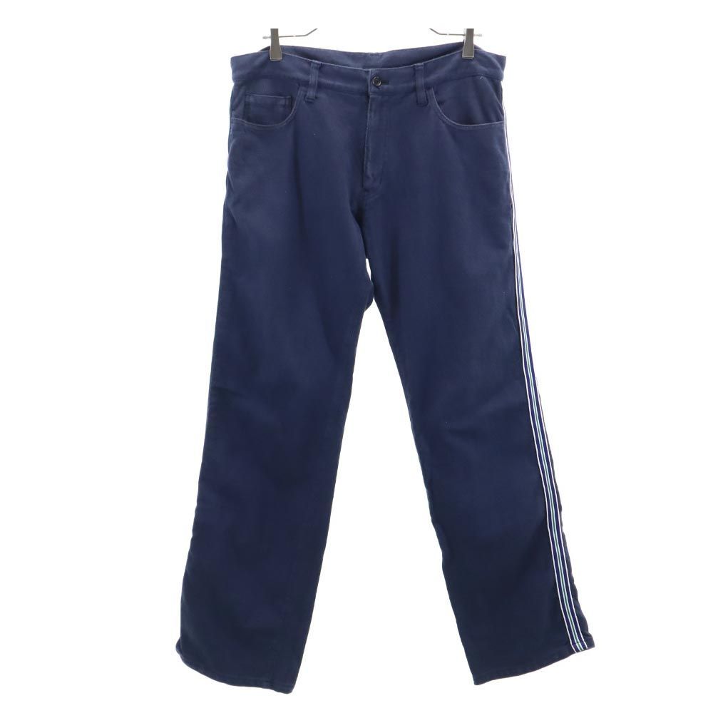 コムデギャルソンオム 00s 2007年 ライン ライン ストレートパンツ M ネイビー COMME des GARCONS HOMME メンズ