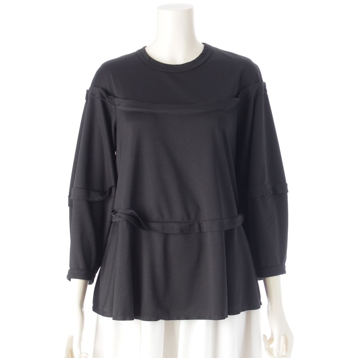 コムデギャルソン AD2025 クルーネック デザイン カットソー RM-T009 ブラック XS