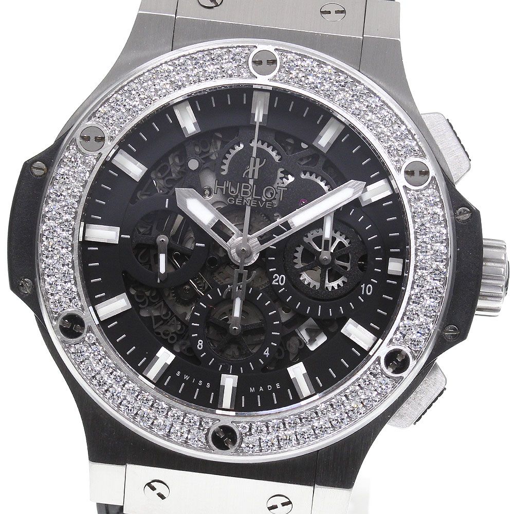 ウブロ HUBLOT 311.SX.1170.GR.1104 ビッグバン アエロバン デイト クロノグラフ ダイヤベゼル 自動巻き メンズ_743836