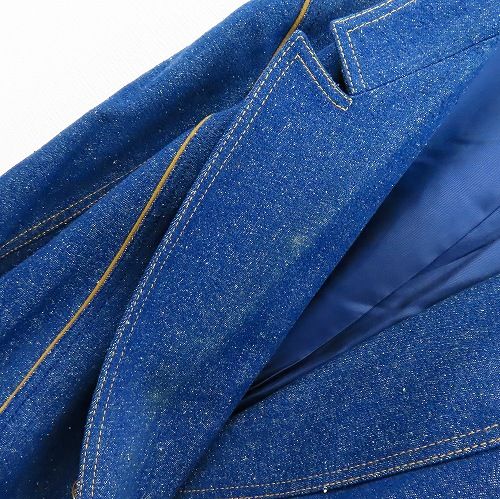 【良品】LEONARD シルクデニム スカートセットアップ レオナール LEONARD セットアップ ジャケット スカートシルク